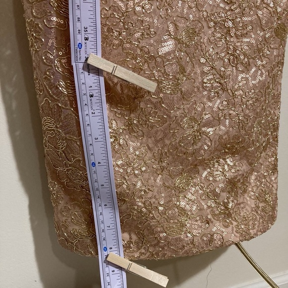 JS Collections Maisie Illusion Column Gown in Rose Gold - Picture 3 of 16